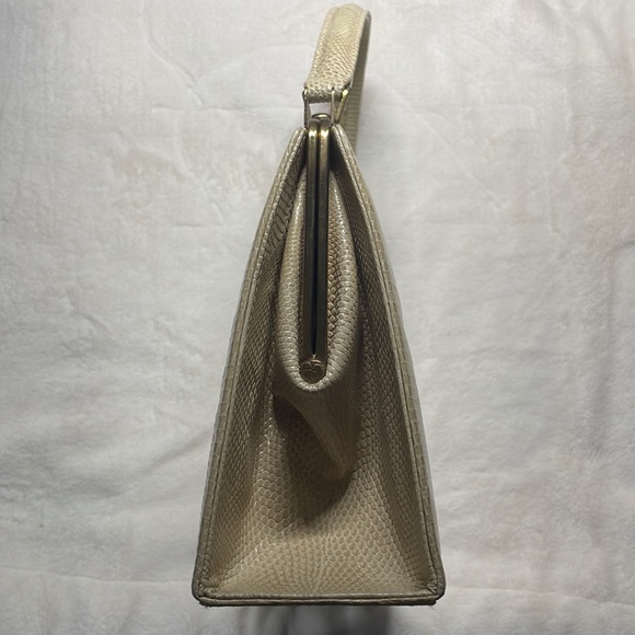 Vintage Mid-Century Genuine Snake Skin and Lacquer Bag - Picture 11 of 17